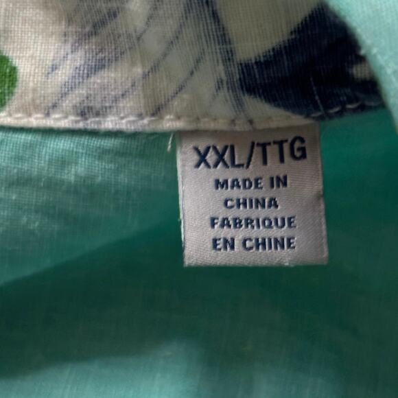 Tommy Bahama Green Sea Glass LInen Short Sleeve Camp Shirt XXL 2XL NWOT - Picture 5 of 9